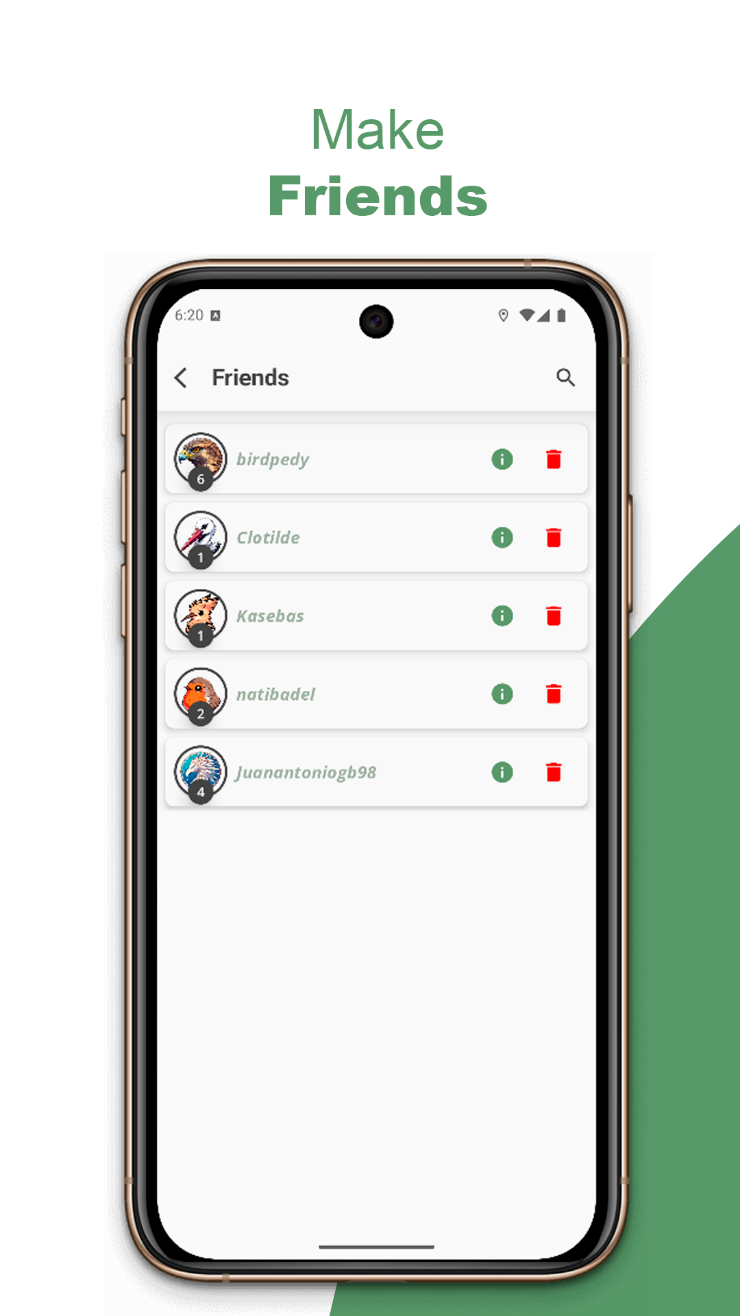 Sightings map in BirdPedy in English